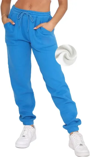 Fleece Lined Womens Sweatpants - High Waisted Joggers for Women, Cotton Drawstring Baggy Sweats Women Pants