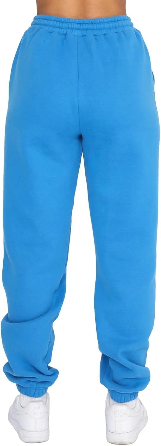 Fleece Lined Womens Sweatpants - High Waisted Joggers for Women, Cotton Drawstring Baggy Sweats Women Pants