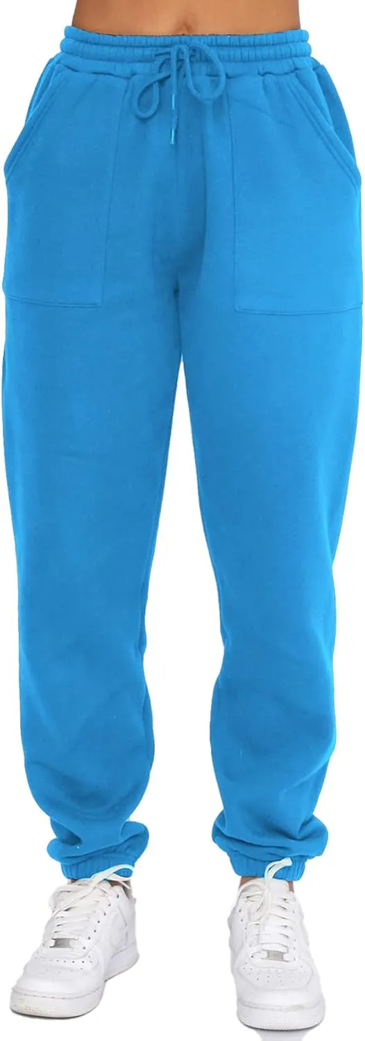 Fleece Lined Womens Sweatpants - High Waisted Joggers for Women, Cotton Drawstring Baggy Sweats Women Pants