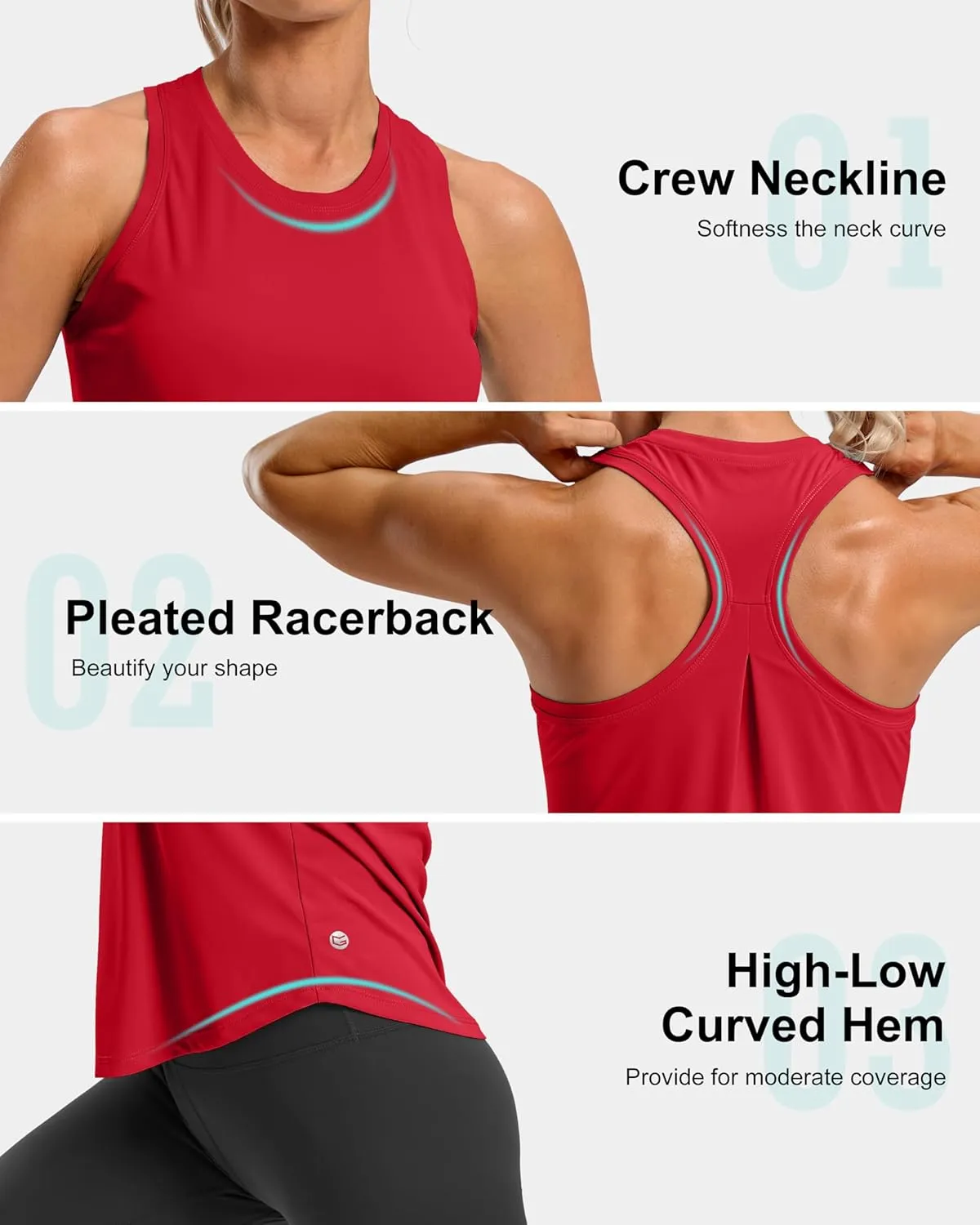 G Gradual Women's Workout Tank Tops Racerback Athletic Yoga Tops Loose Fit Sleeveless Running Gym Sports Shirts for Women