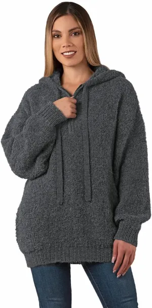 Halo Alpaca Quarter-Zip Hoodie Pullover Sweater for Women