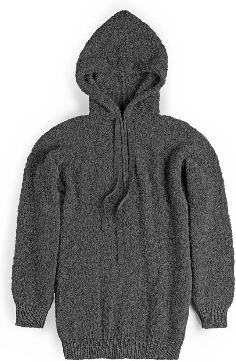 Halo Alpaca Quarter-Zip Hoodie Pullover Sweater for Women