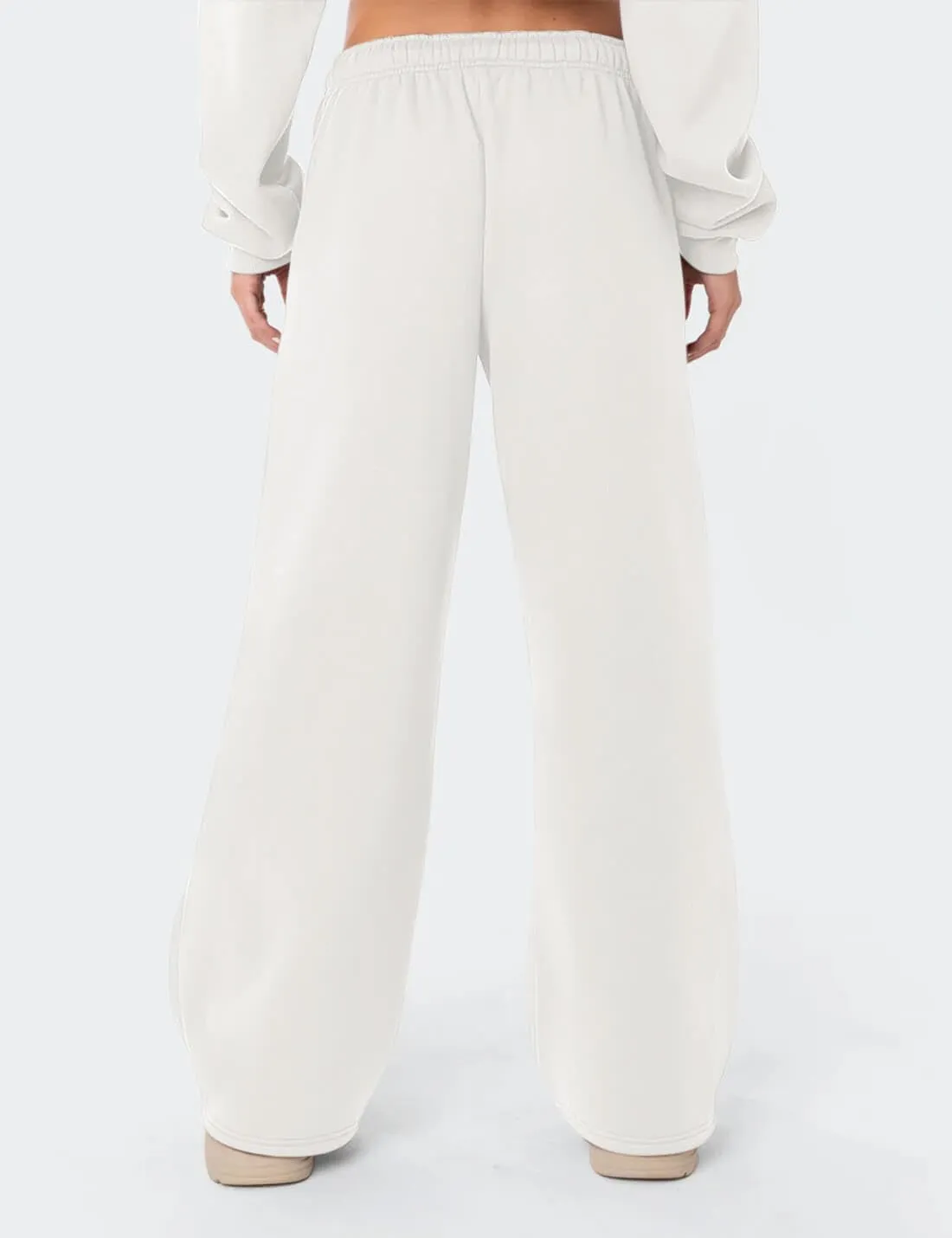 HeSaYep Women's Fleece Lined Sweatpants Wide Leg Thermal Winter Warm Baggy Sweat Pants with Pockets