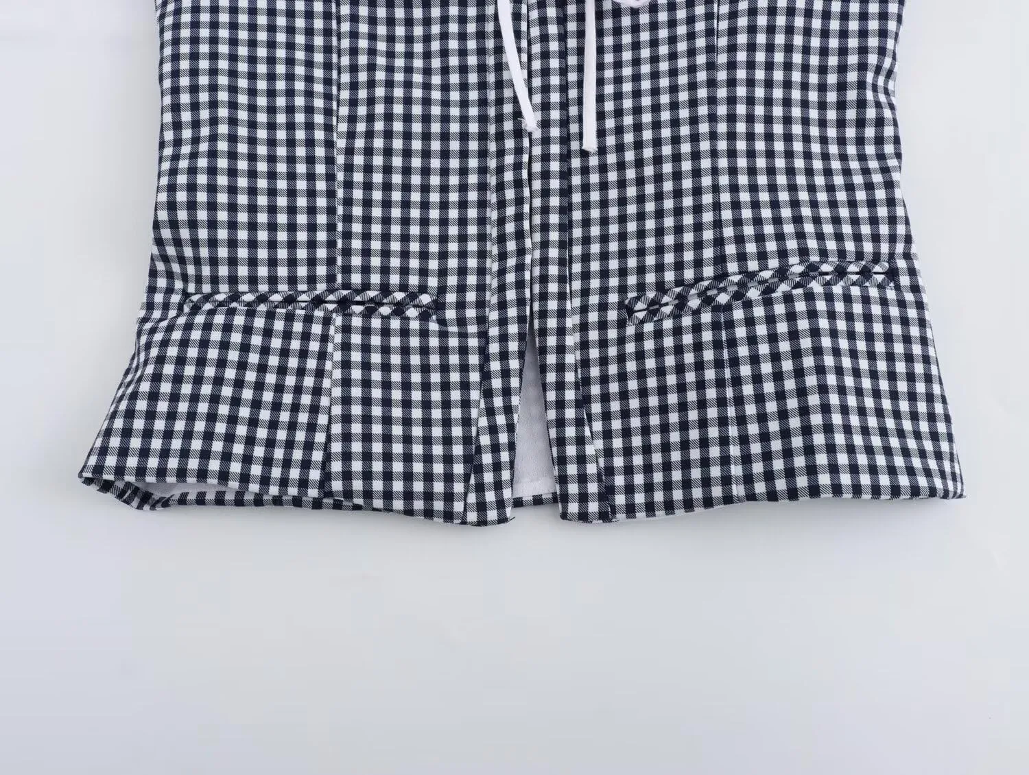 High Streetwear Vintage Blue White Plaid Camisole Tank Tops Holiday Beach Sexy Summer T-Shirt Women