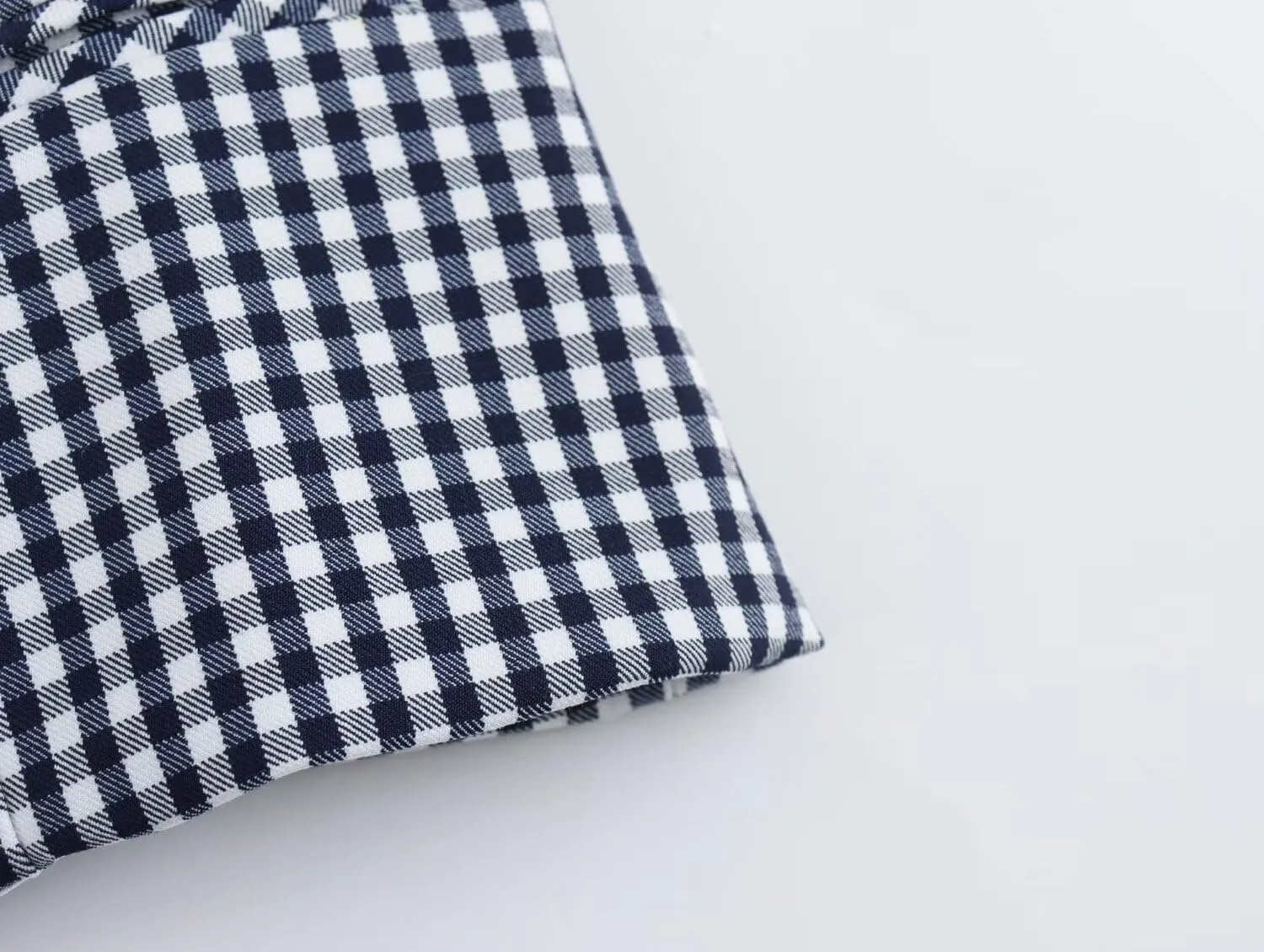 High Streetwear Vintage Blue White Plaid Camisole Tank Tops Holiday Beach Sexy Summer T-Shirt Women