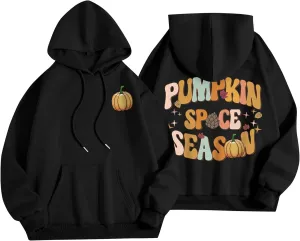 Hoodies For Teen Girls Long Sleeve O Neck Casual Drawstring Letter Printed Pullover Tops