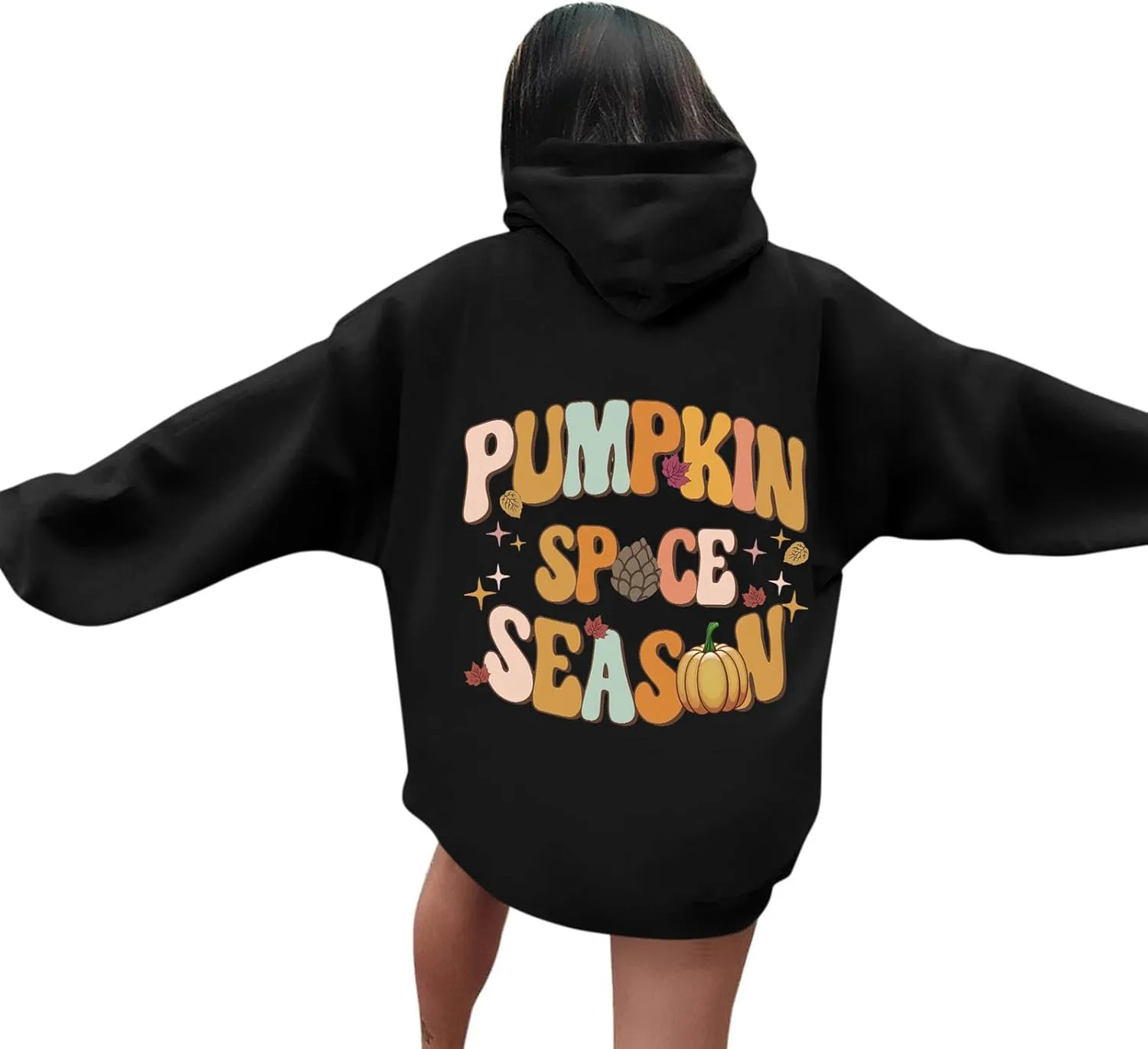 Hoodies For Teen Girls Long Sleeve O Neck Casual Drawstring Letter Printed Pullover Tops