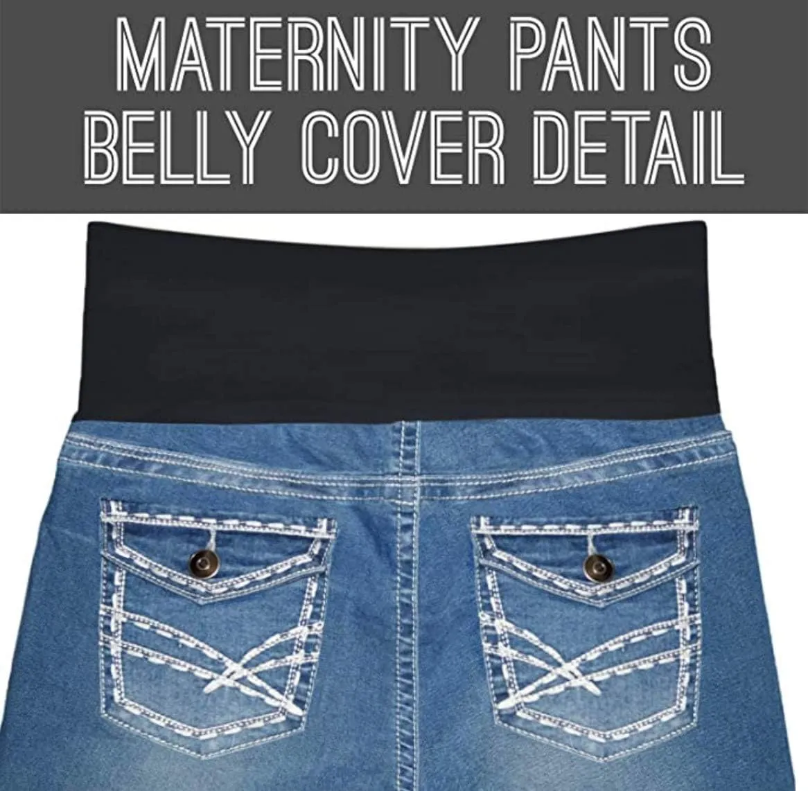 Hybrid & Company High Waist Maternity Stretch Denim Capri Jeans Slim Boot Cut Fit for Women