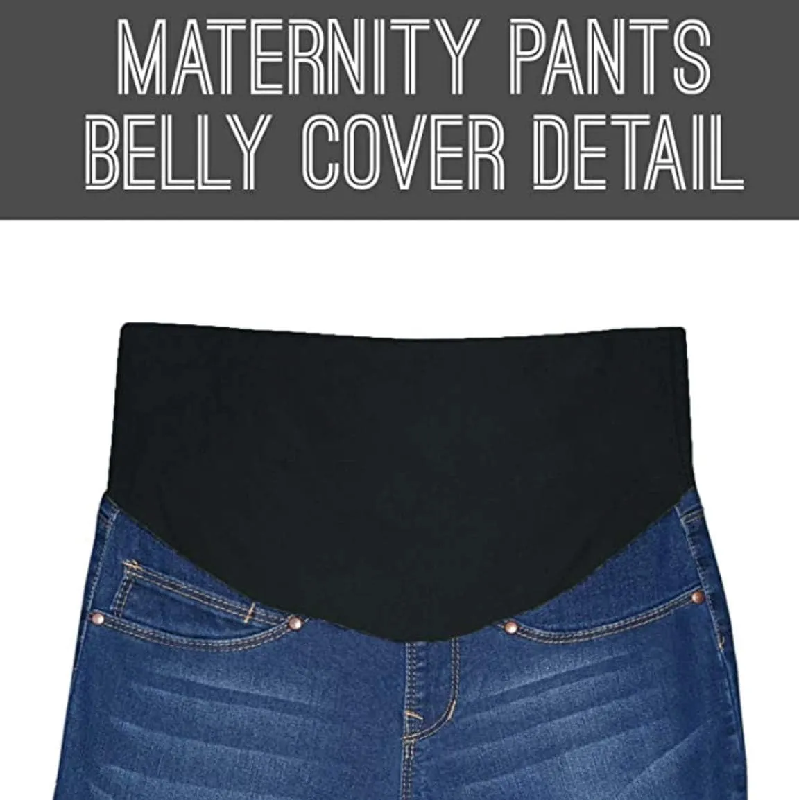 Hybrid & Company High Waist Maternity Stretch Denim Capri Jeans Slim Boot Cut Fit for Women