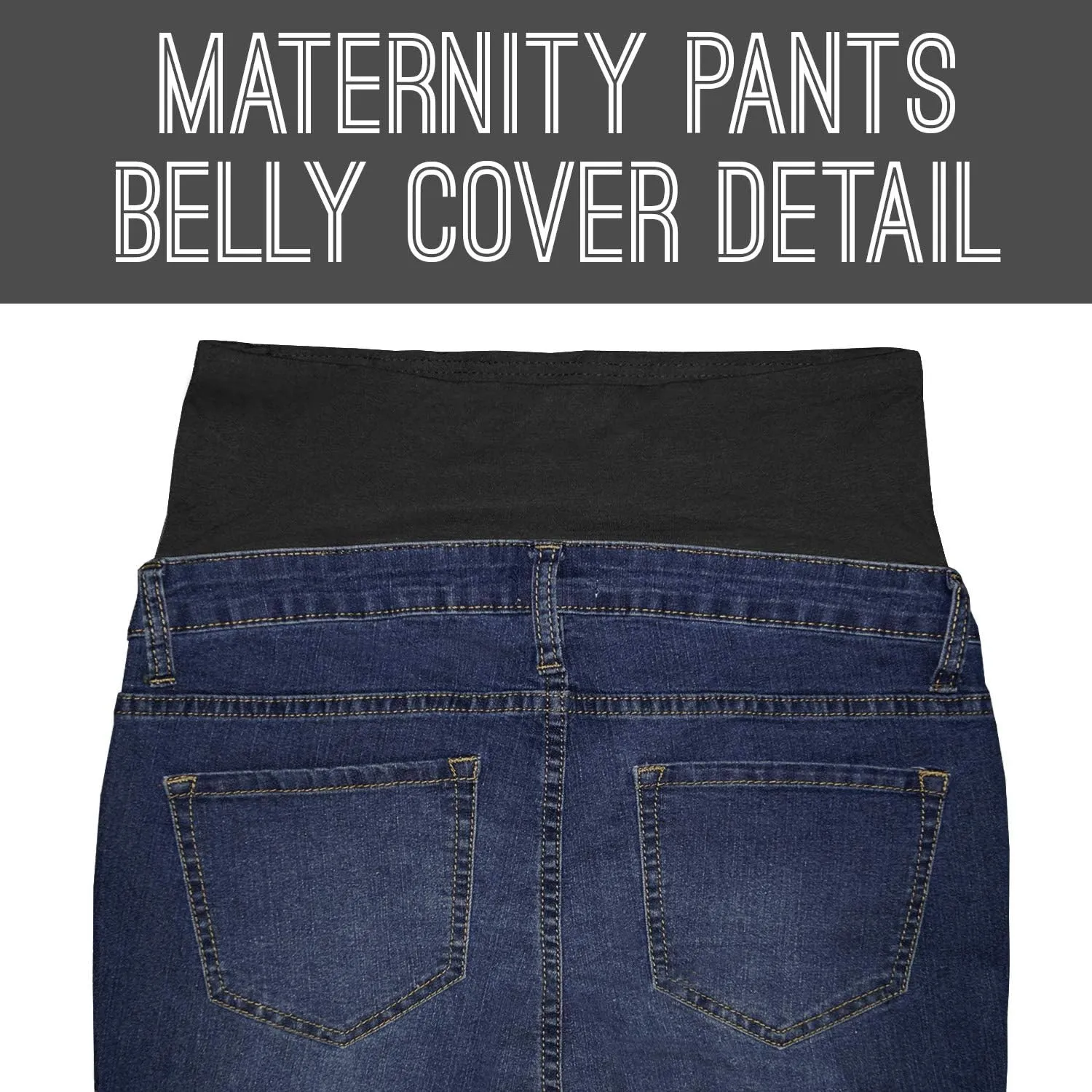 Hybrid & Company High Waist Maternity Stretch Denim Capri Jeans Slim Boot Cut Fit for Women