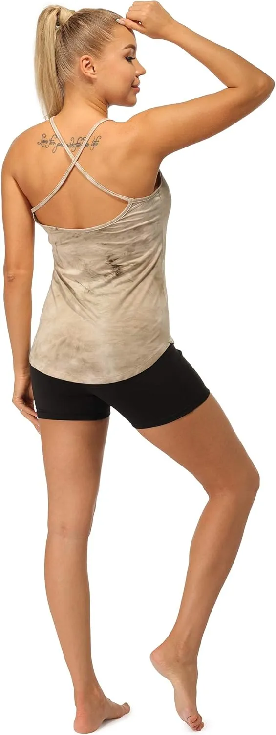 icyzone Workout Tank Tops for Women - Athletic Yoga Tops Open Back Strappy Running Shirts (Pack of 2)