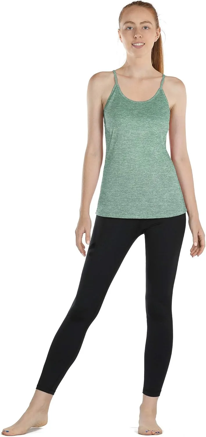 icyzone Workout Tank Tops for Women - Athletic Yoga Tops Open Back Strappy Running Shirts (Pack of 2)
