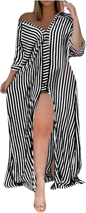 Junior Dresses Womens Midi Sundress Casual Beach Print Button Down Slim Wrap V-Neck Summer Dresses Flattering Black Size 12