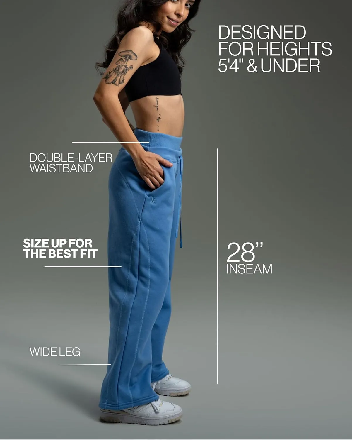 Kamo Fitness CozyTec Wide Leg Pants Woman with Pockets Loose Casual Lounge Sweatpants Women Travel Pant