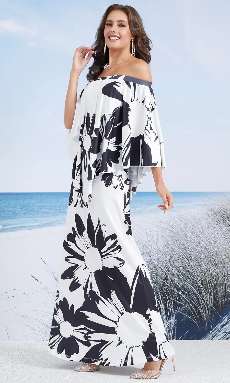 KOH KOH Womens Long Strapless Flowy Flattering Evening Cocktail Gown Maxi Dress