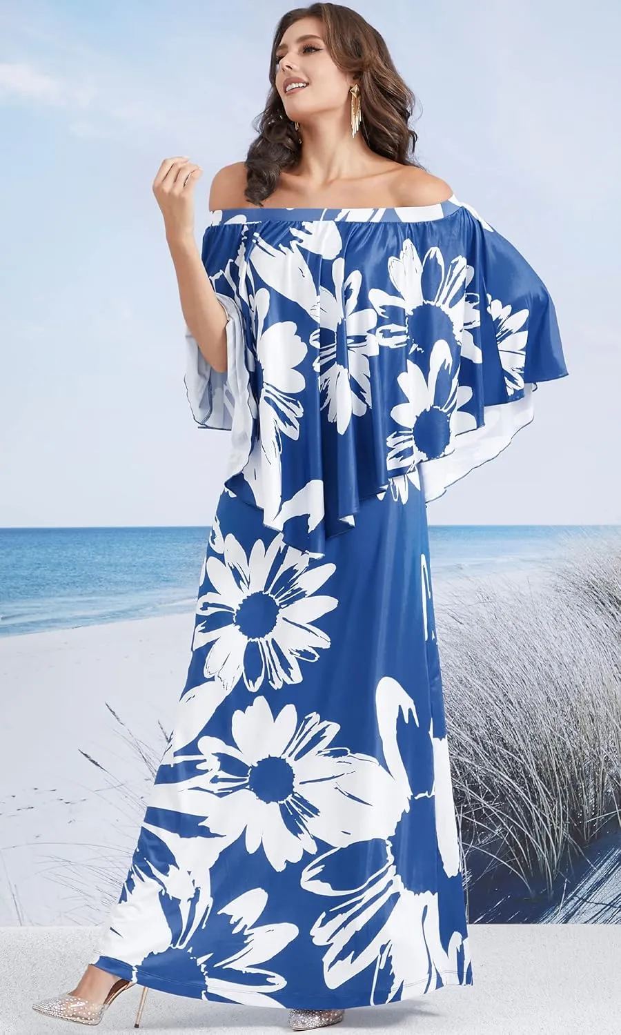 KOH KOH Womens Long Strapless Flowy Flattering Evening Cocktail Gown Maxi Dress