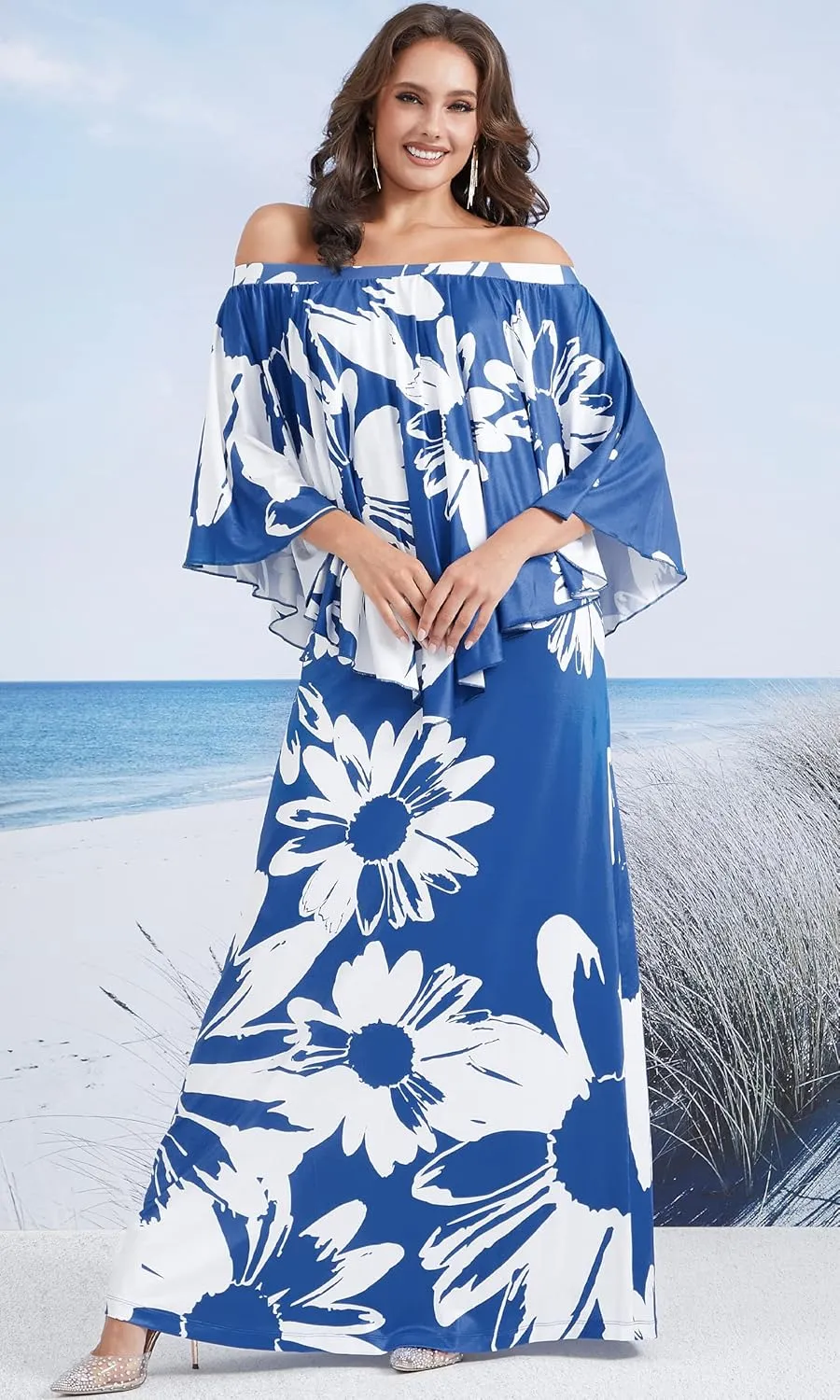 KOH KOH Womens Long Strapless Flowy Flattering Evening Cocktail Gown Maxi Dress