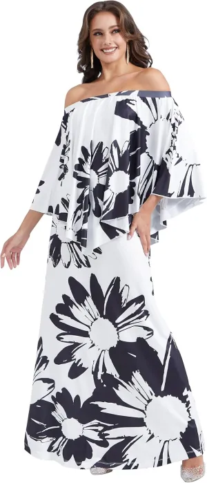KOH KOH Womens Long Strapless Flowy Flattering Evening Cocktail Gown Maxi Dress