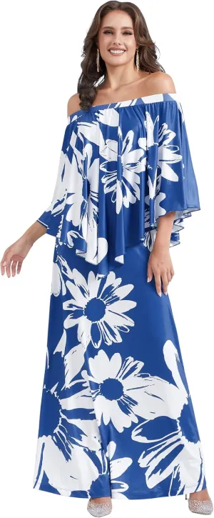 KOH KOH Womens Long Strapless Flowy Flattering Evening Cocktail Gown Maxi Dress