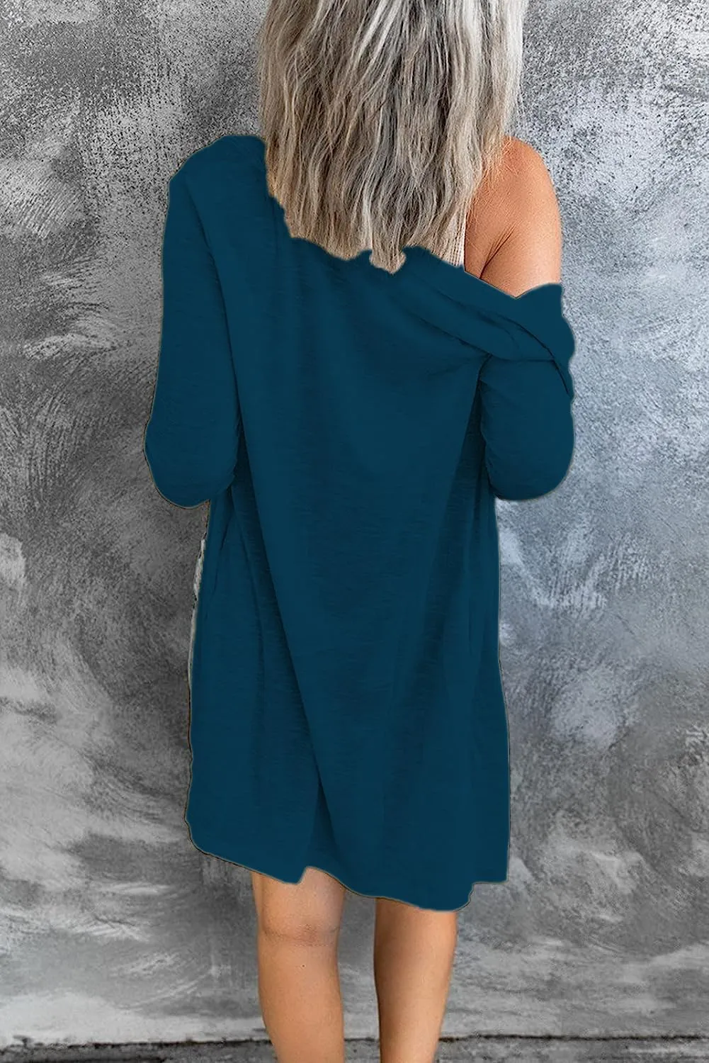 Ladlop Womens Lightweight Open Front Cardigan Casual Long Sleeve Button Down Loose Fall Cardigans