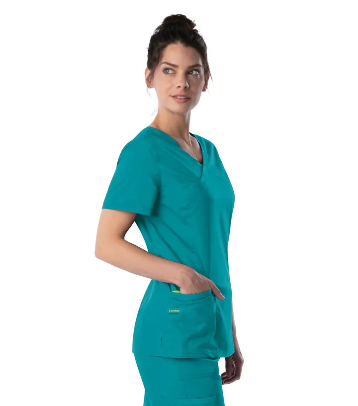 Landau ProFlex Women's Neckline Scrub Top and Jogger Pants Set