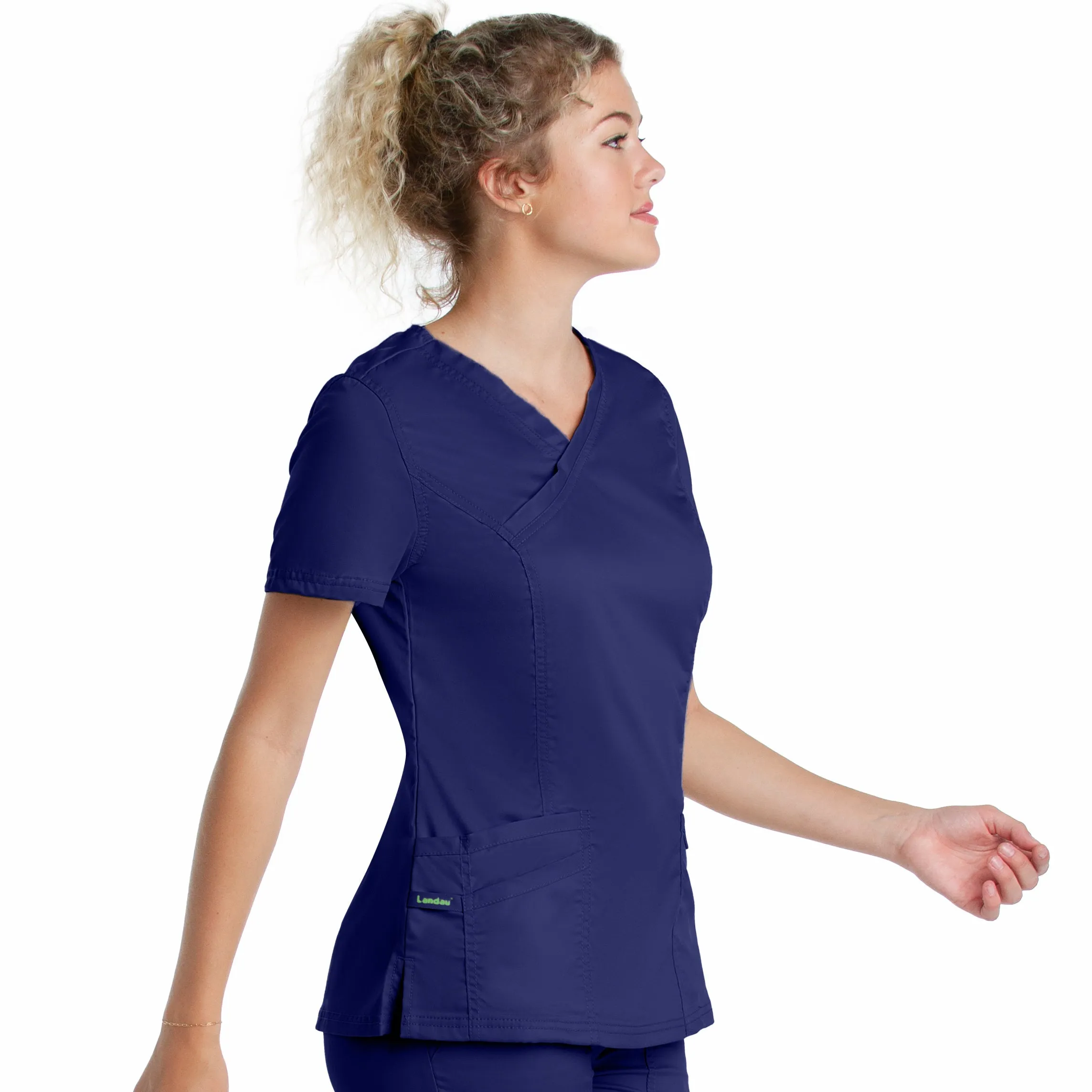 Landau ProFlex Women's Neckline Scrub Top and Jogger Pants Set