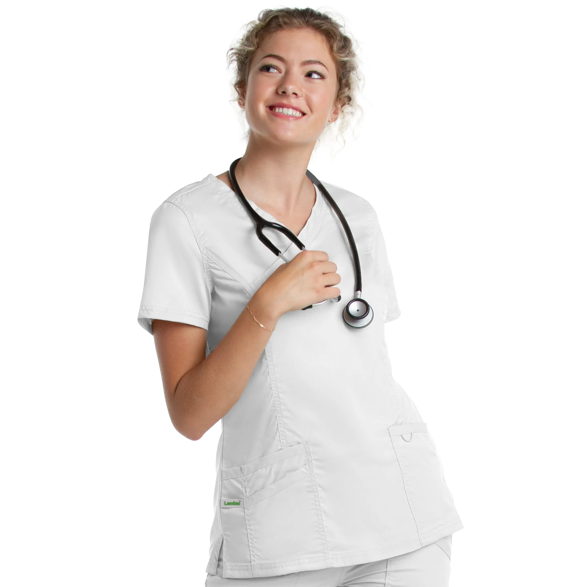 Landau ProFlex Women's Neckline Scrub Top and Jogger Pants Set