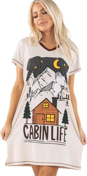 Lazy One Women's Nightgown, Funny V-Neck Sleep Shirt for Women, Novelty Pajama Shirts