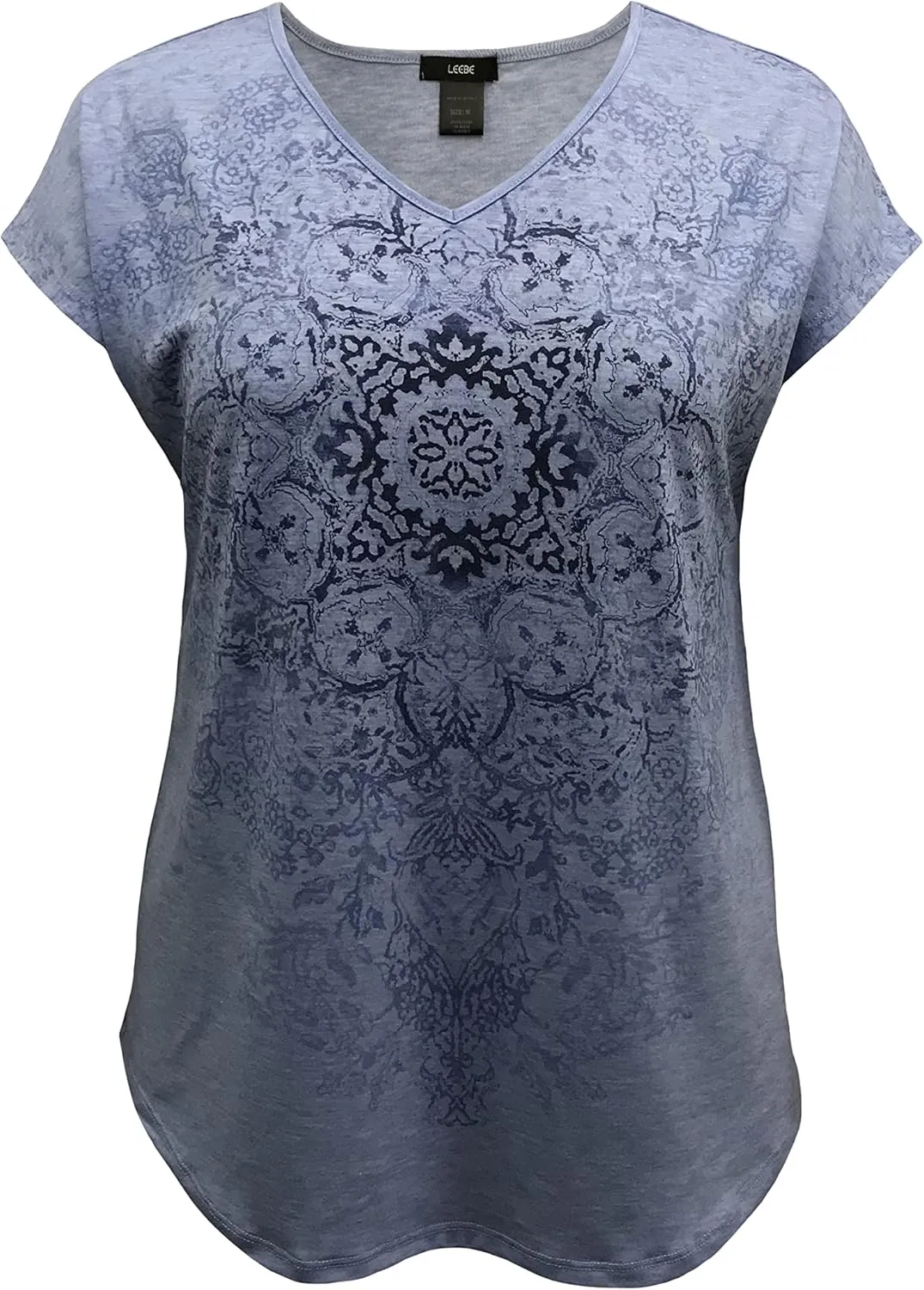 LEEBE Women and Plus Size Dolman Short Sleeve Print Top (Small-5X)