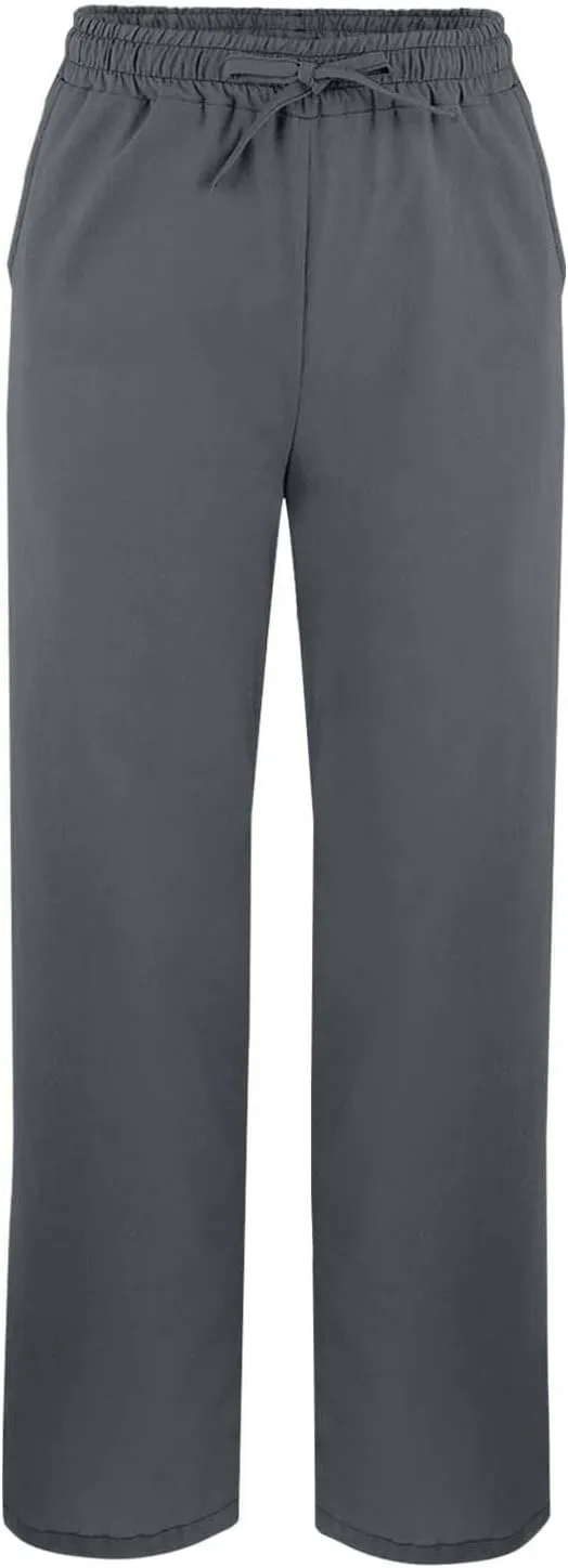 Linen Pants for Women 2025 Summer Drawstring Straight Leg Elastic Waist Lounge Trousers Casual Beach Pant with Split