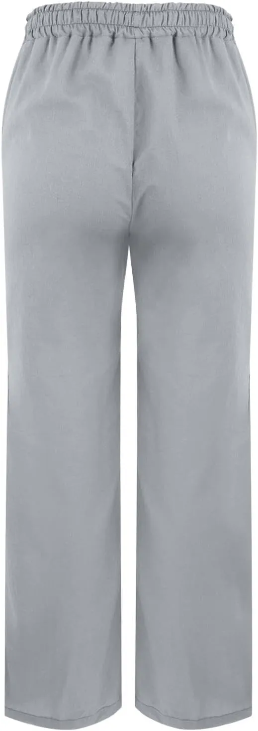 Linen Pants Women High Waisted Beach Pants Loose Lightweight Wide Leg Trousers with Pockets Workout Vacation Capris