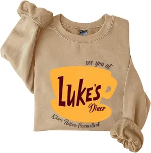Luke's Diner Sweatshirts for WomenCrewneck Lukes Diner Graphic Long Sleeve Casual Pullover Preppy Girls Sweatshirt