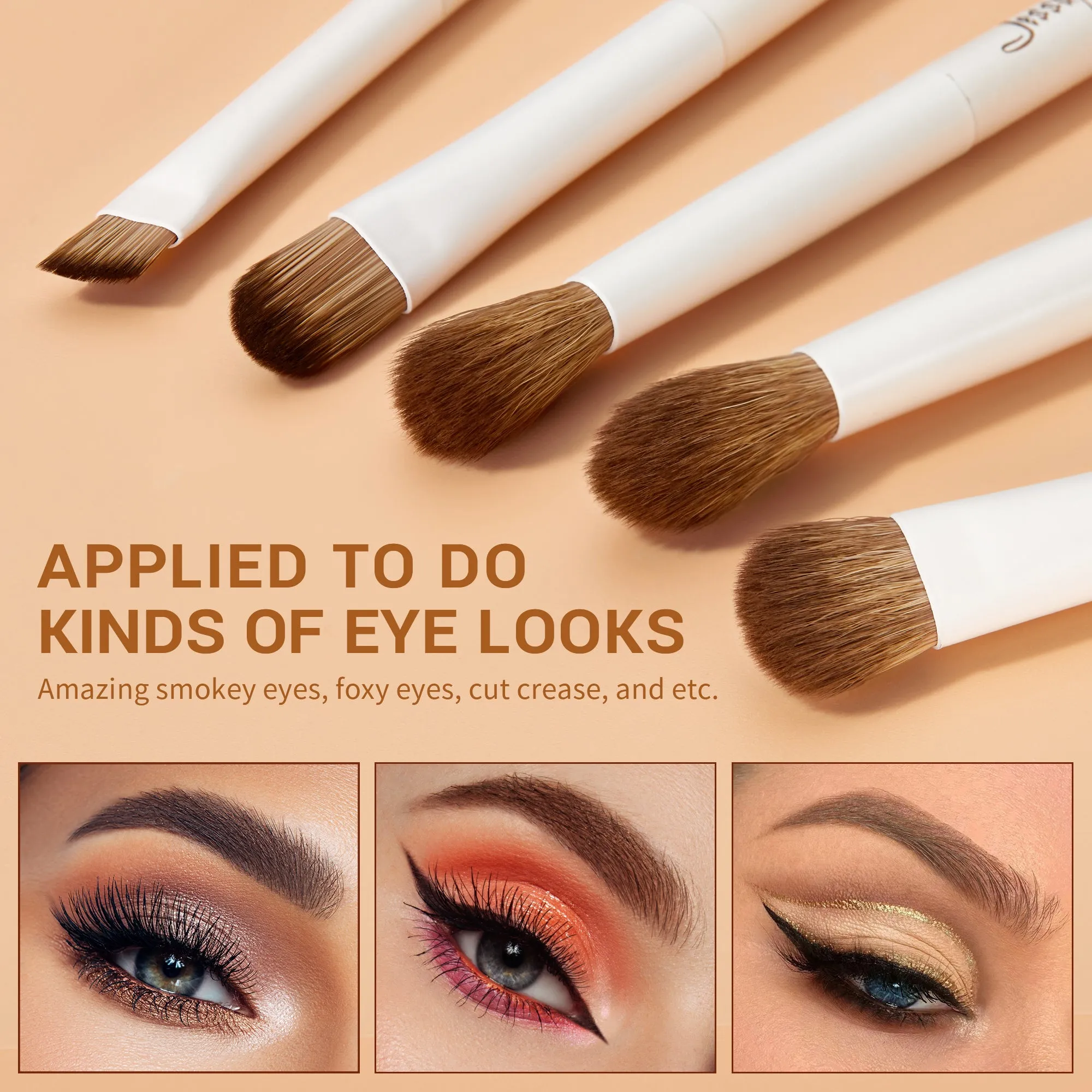 Luxury Light Gray Comprehensive Eye and Face Brush Set 14pcs T329