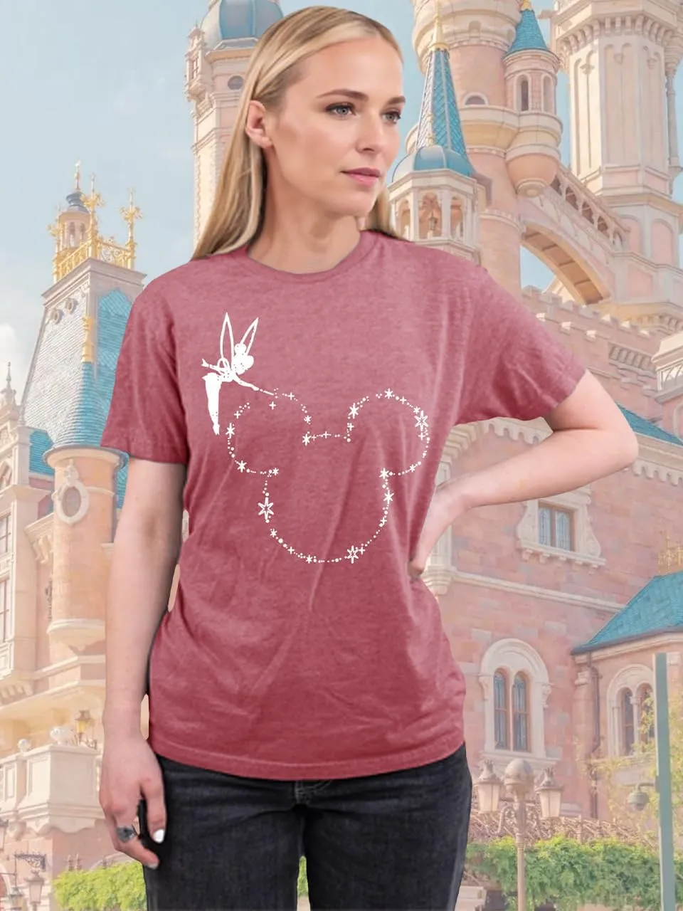 Magic Kingdom Castle Shirt Women Casual Vacation Holiday Short Sleeve Boho Clothes for Women Summer Fairy Cute Tops