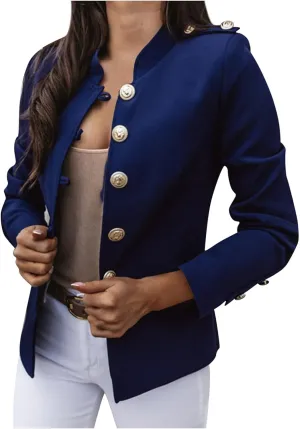 Maryia 2021 Stylish Blazer Jackets for Women Long Sleeve Button Down Office Work Casual Small Suit Open Front Jacket