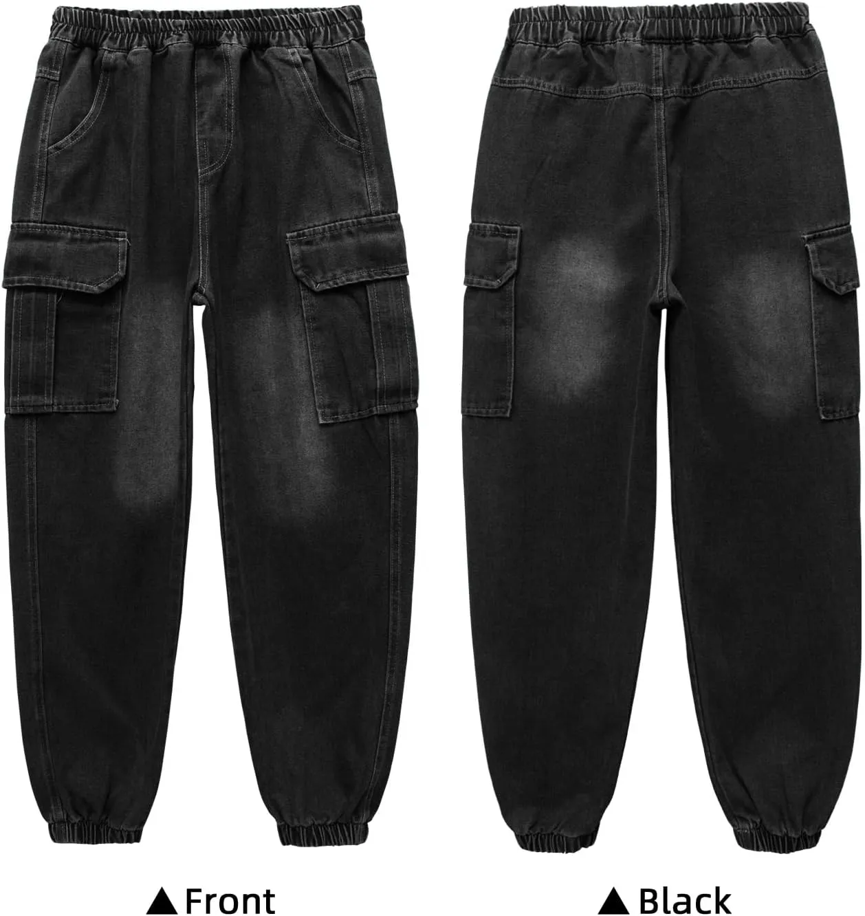 MEILONGER Boys Elastic Waist Jeans Stretch Fashion Denim Pants Size 8,10-12,14-16,18-20