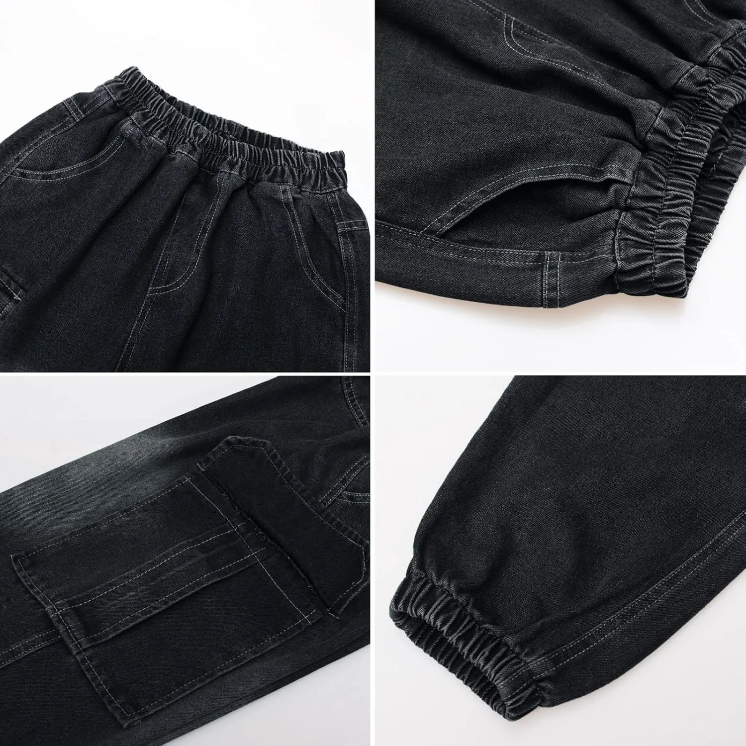 MEILONGER Boys Elastic Waist Jeans Stretch Fashion Denim Pants Size 8,10-12,14-16,18-20