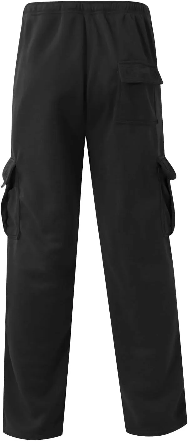 Mens Cargo Sweatpants with Pockets Stretch Drawstring Elastic Waist Sweatpants Slim Fit Pants 2024 Joggers Trousers