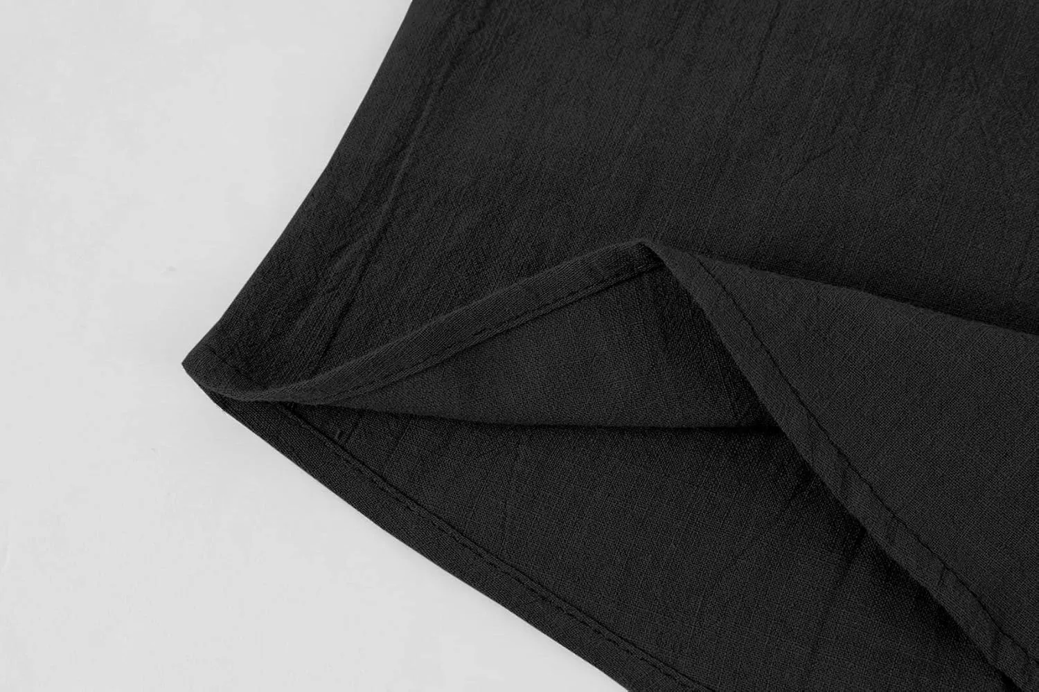 Mens Henley T-Shirt Linen Cotton Shirts Button Up Beach Tops Casual Short Sleeve Lightweight Plain Tees