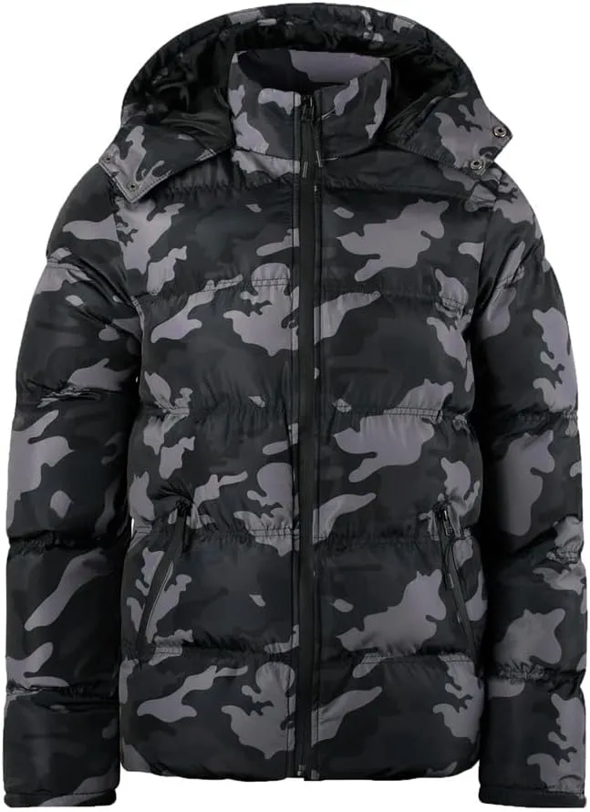 Men's Lightweight Hooded Puffer Jackets Stand Collar Shiny Down Jacket Thick Winter Parka Jacket