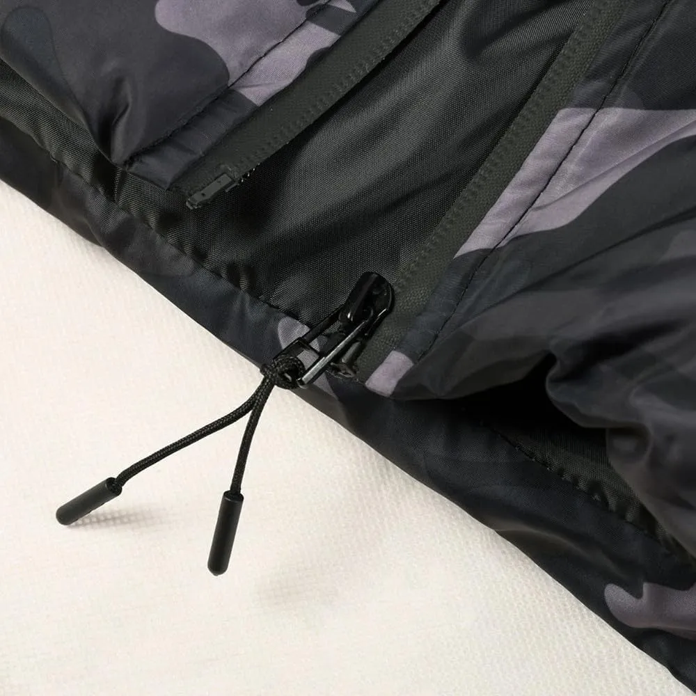 Men's Lightweight Hooded Puffer Jackets Stand Collar Shiny Down Jacket Thick Winter Parka Jacket