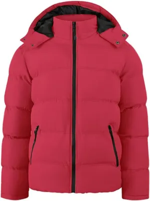 Men's Lightweight Hooded Puffer Jackets Stand Collar Shiny Down Jacket Thick Winter Parka Jacket