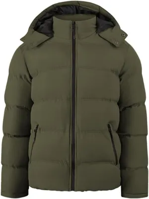 Men's Lightweight Hooded Puffer Jackets Stand Collar Shiny Down Jacket Thick Winter Parka Jacket