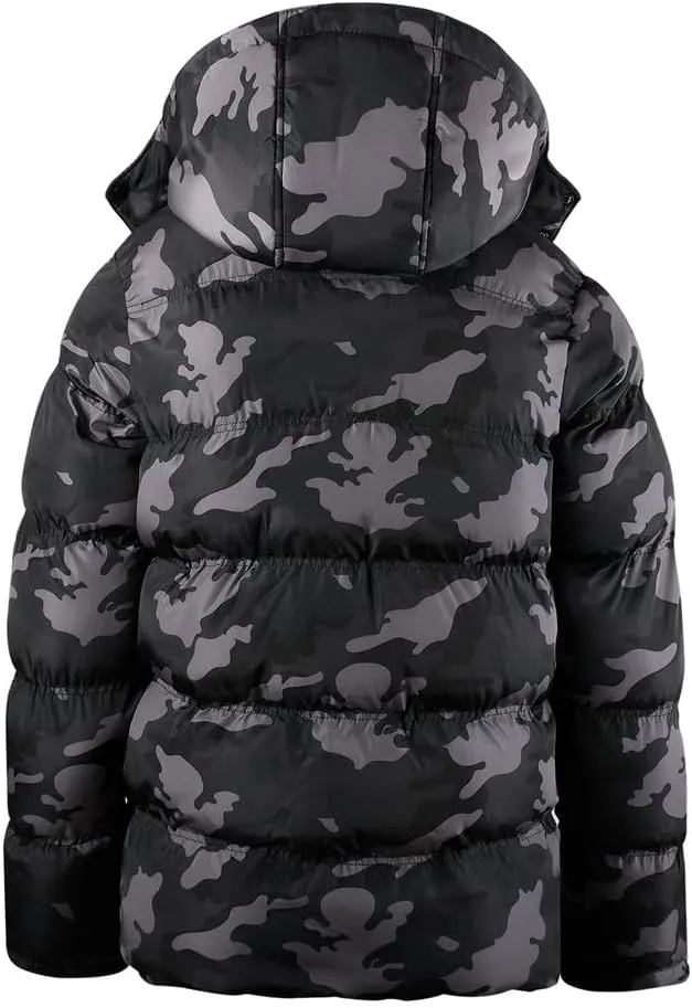 Men's Lightweight Hooded Puffer Jackets Stand Collar Shiny Down Jacket Thick Winter Parka Jacket