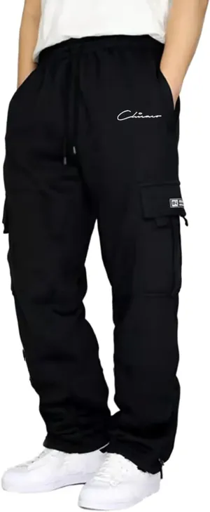 Mens Lightweight Sweatpants Joggers Elastic Waist Cotton Loose Straight Work Pants Tactical Pants with Pockets