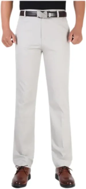 Men's Slim-Fit Casual Chino Pant Spring and Autumn Thick Double Pleated Loose Cotton High Waist