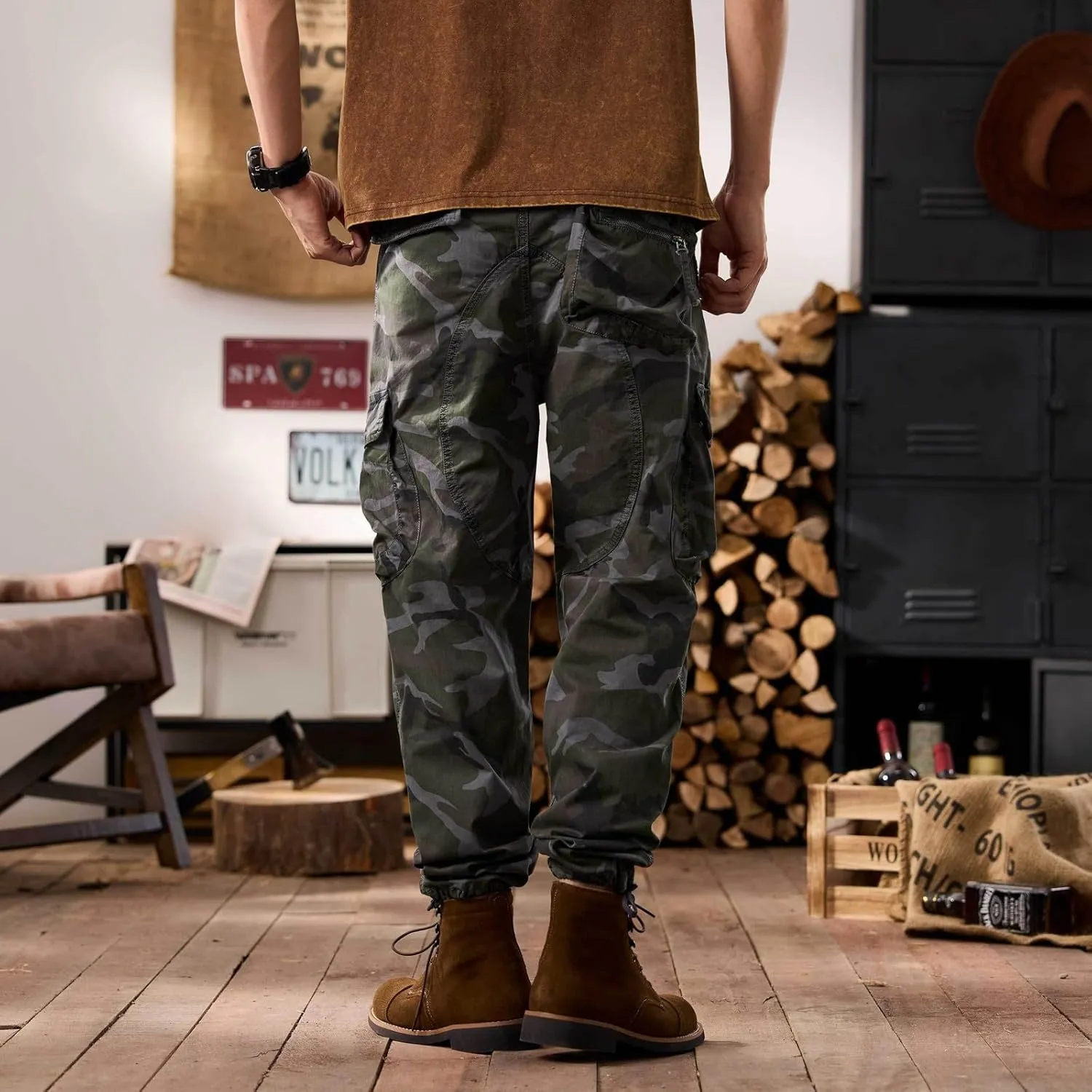 Men's Tactical Pants Hiking Cargo Pants Lightweight Work Pant Trousers Outdoor Running Hiking Joggers