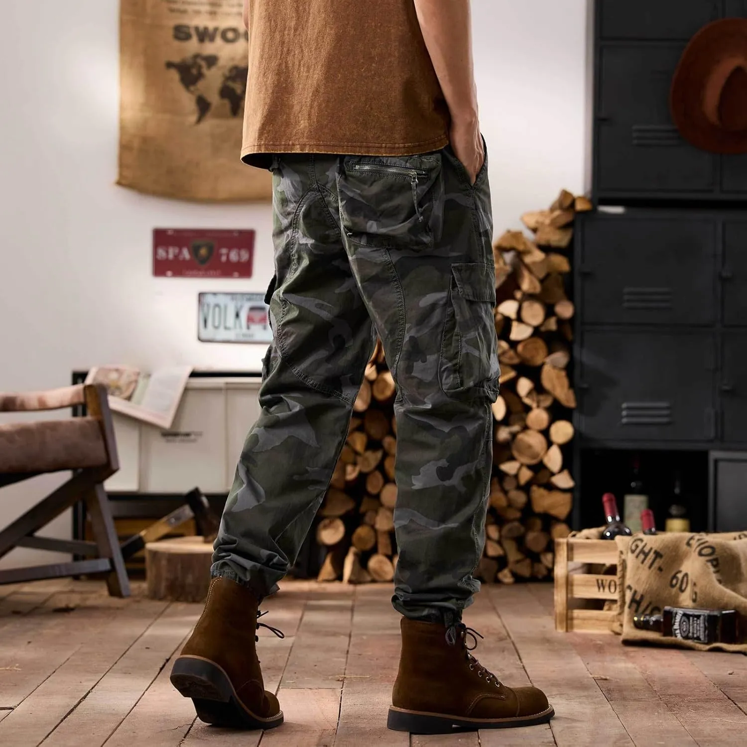 Men's Tactical Pants Hiking Cargo Pants Lightweight Work Pant Trousers Outdoor Running Hiking Joggers
