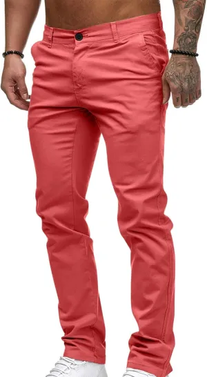 Mens Work Pants Lightweight Twill Uniform Slim Fit Chinos Trousers Casual Stretch Durable Cargo Pants with Pockets