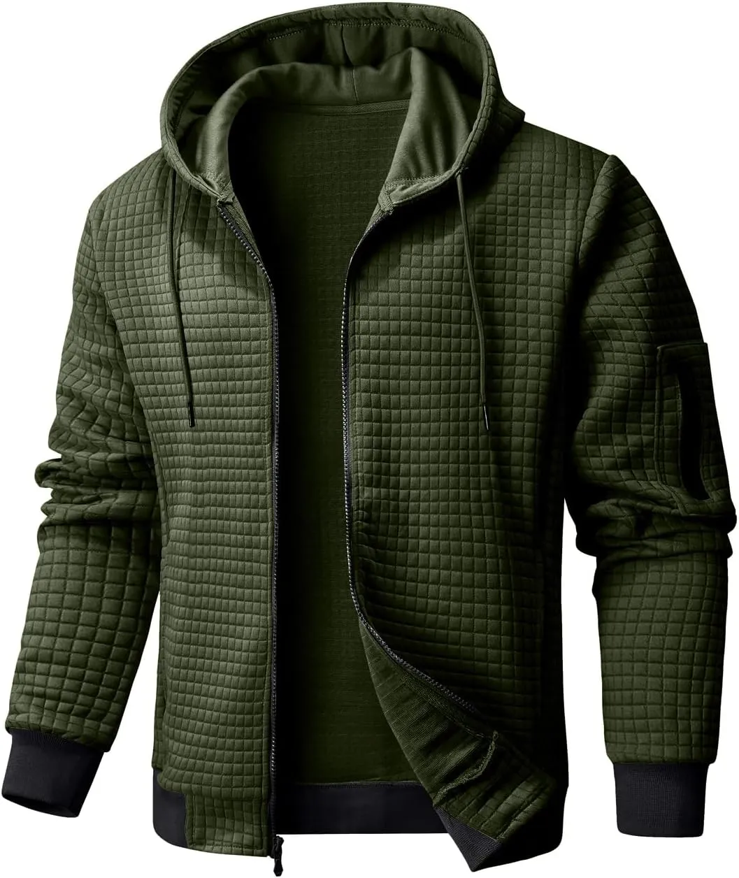 Mens Zip Up Hoodie Full-Zip Sweatshirt Lightweight Loose Fit Hooded Jackets